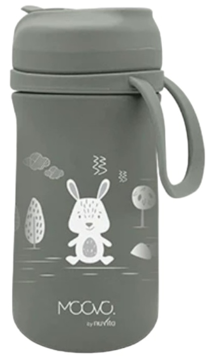 Termos pentru copii cu pai Nuvita - 350 ml, Sage Green