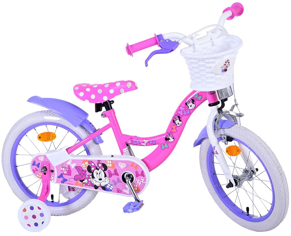 Bicicletă pentru copii cu roți ajutătoare E&L cycles - Minnie Mouse, 16'', CB