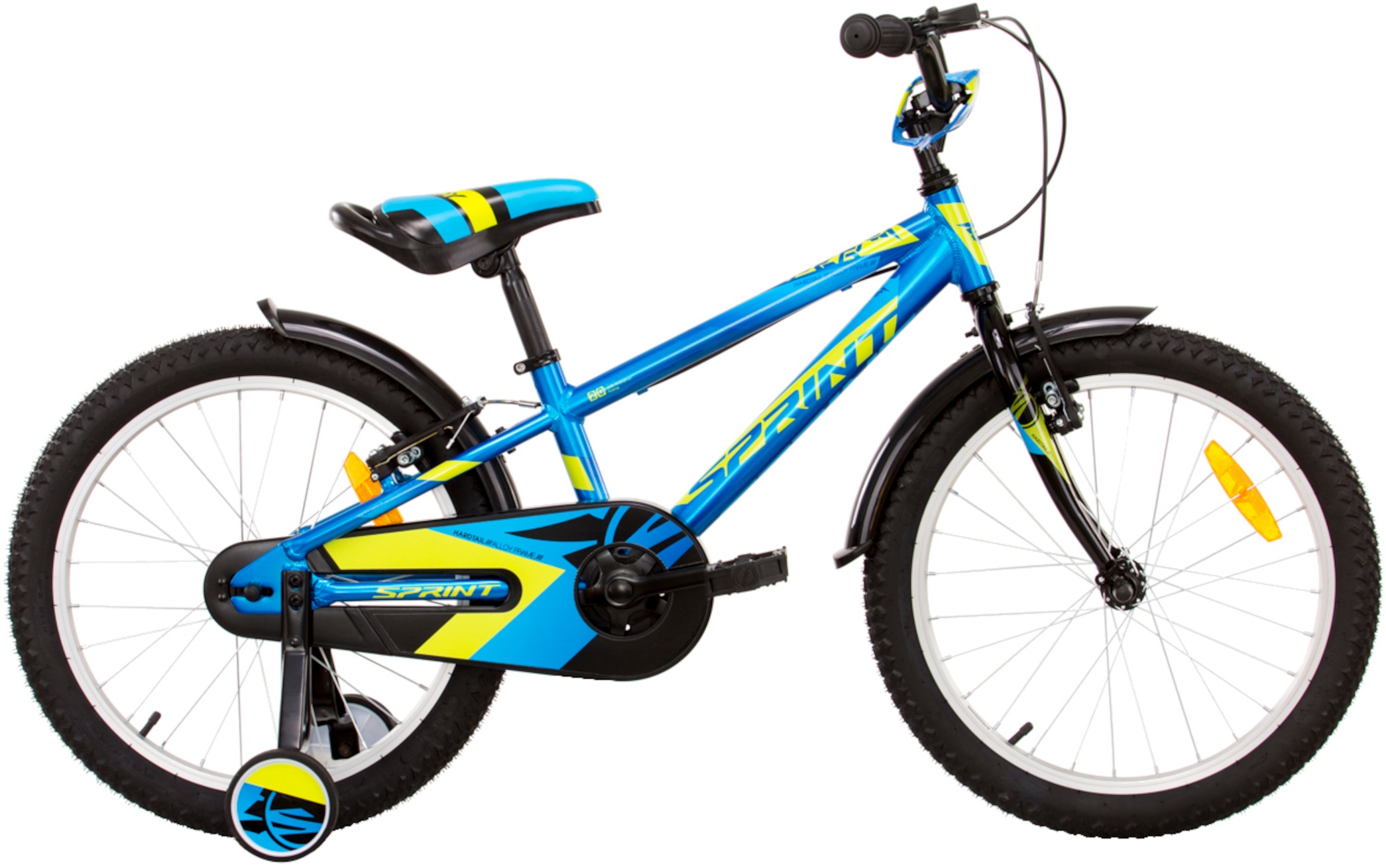 Bicicletă pentru copii SPRINT - Casper, 18'', 210 mm, albastru/galben