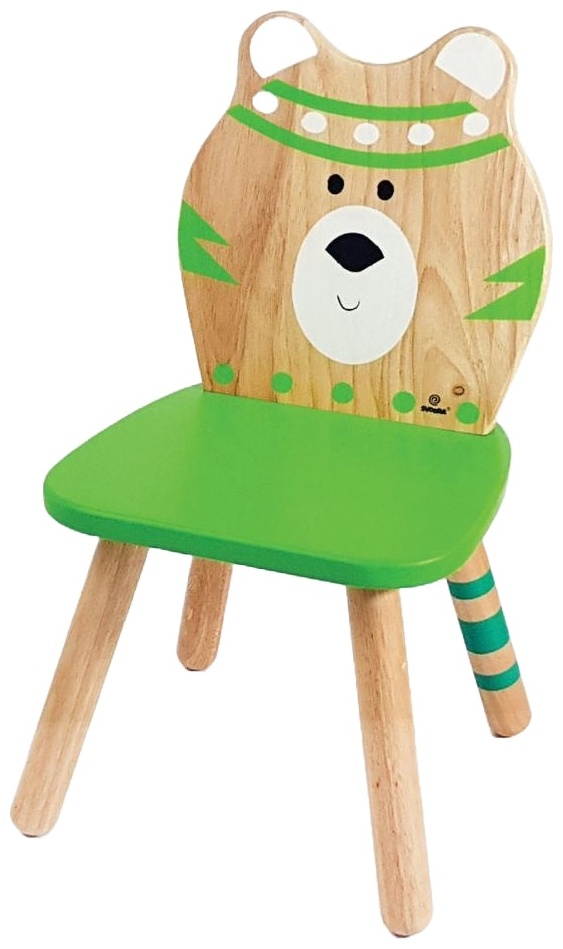 Scaun din lemn pentru copii Svoora - Indianimals, urs, verde