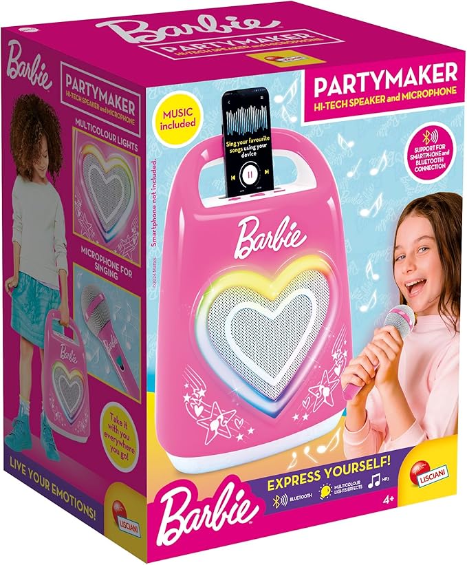 Karaoke pentru copii cu microfon Lisciani Giochi - Barbie, Bluetooth