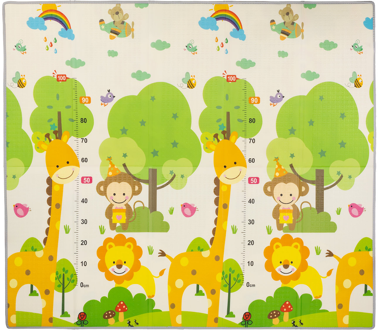 Covoraș de joacă pentru copii Chipolino - Junglă, 178 x 178 cm