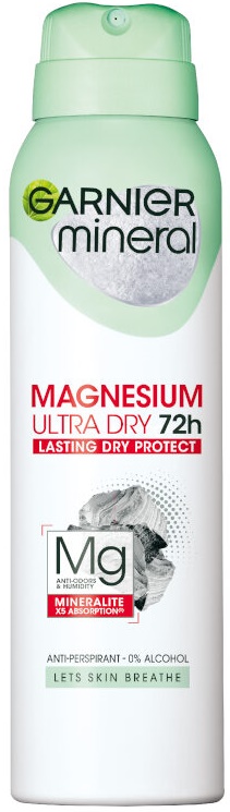 Garnier Mineral Spray deodorant Magnesium Ultra Dry 72H, 150 ml