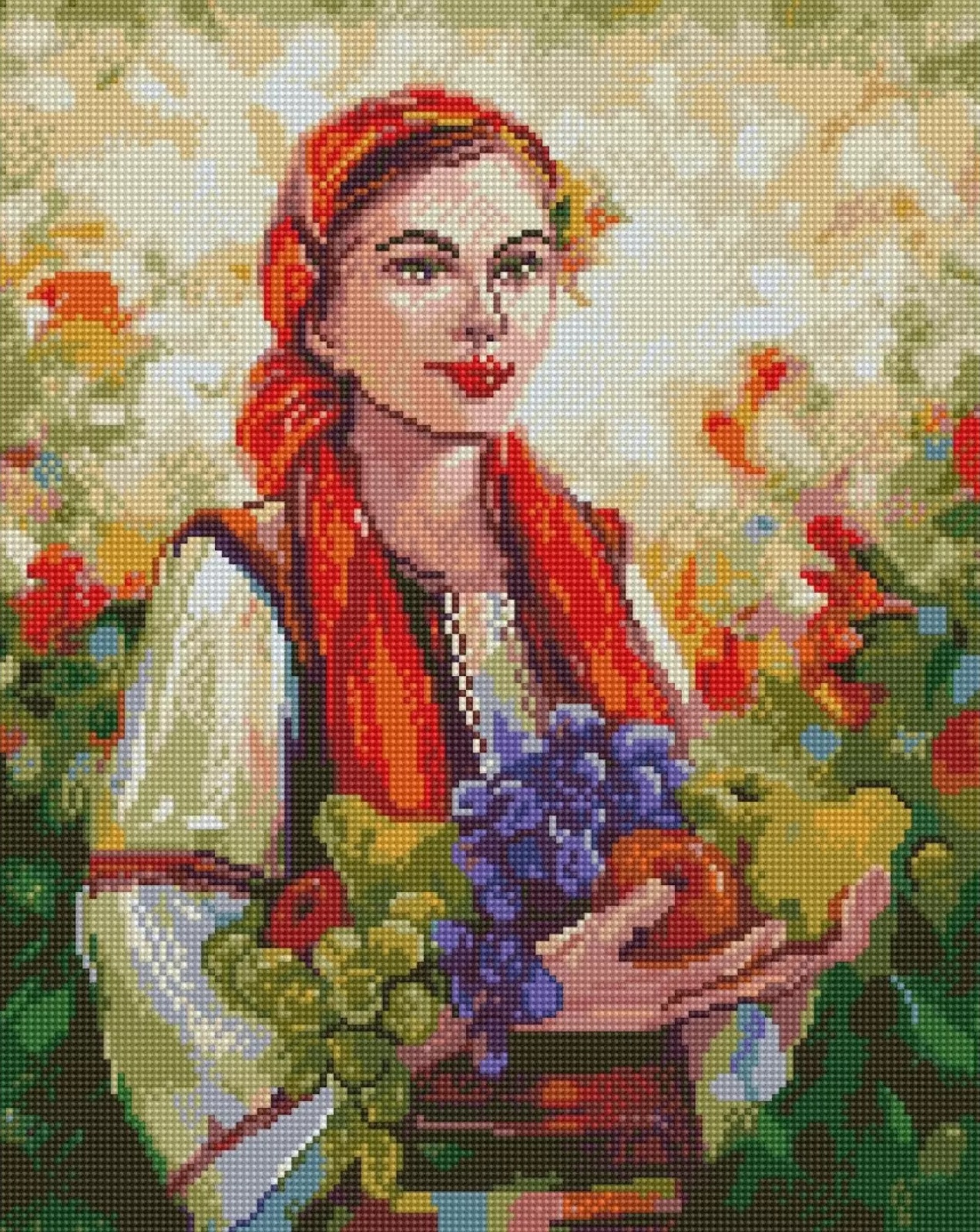 Pictură mozaic cu diamante  MagicArt - Cadouri, 40 x 50 cm, cu mărgele rotunde, după o pictură de Miglena Kirilova