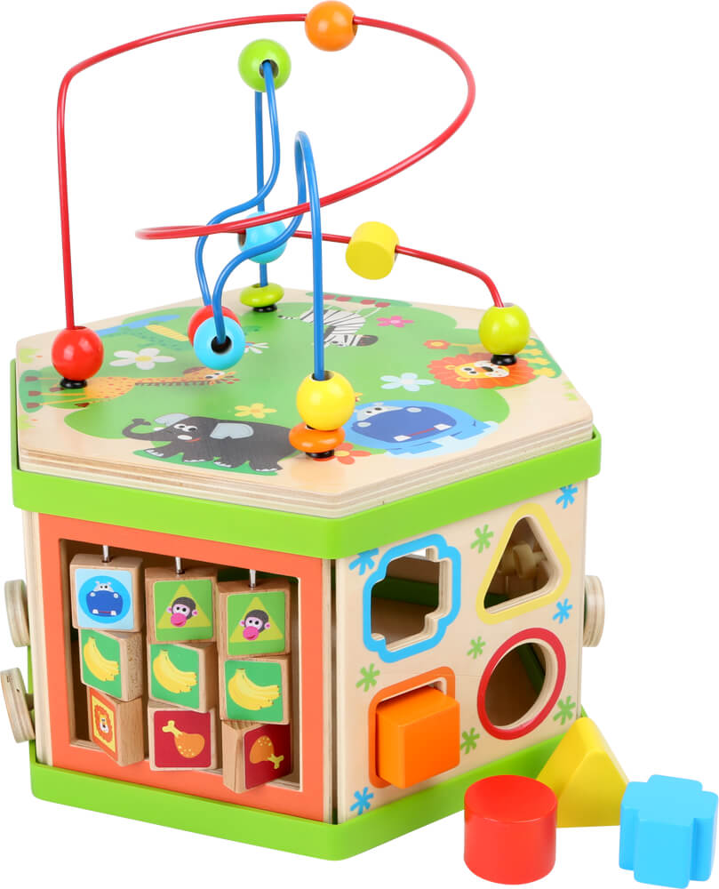 Cub didactic din lemn Picior mic - Safari