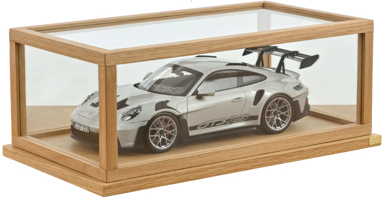 Display pentru modele de colecție NOREV - Sticlă și stejar, 19.5 x 49.5 x 27.5 cm