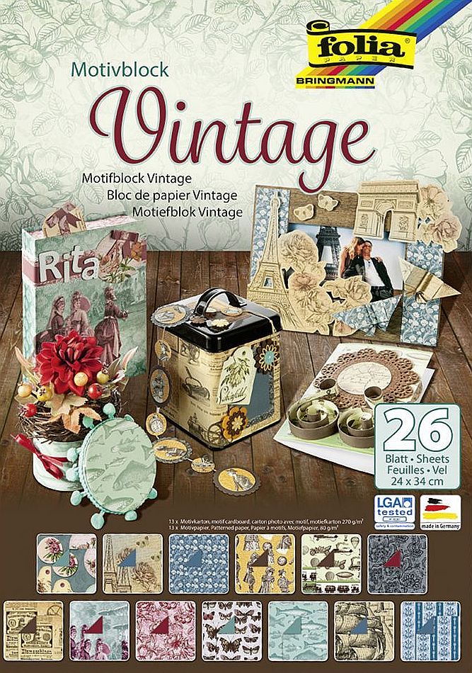 Bloc cu hartii si cartoane design Folia - Vintage
