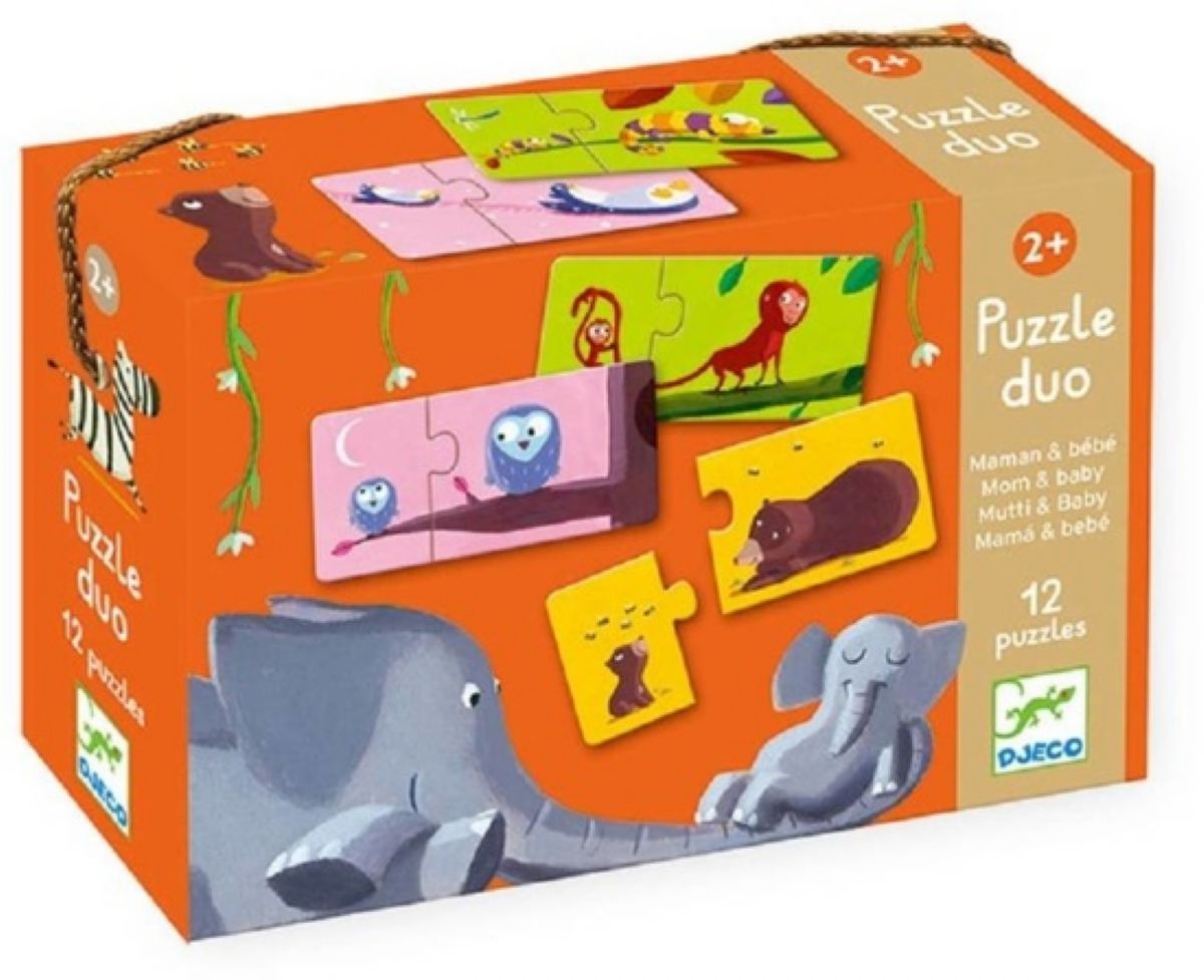 Puzzle educativ Djeco Duo din 24 de piese - Mama si bebe