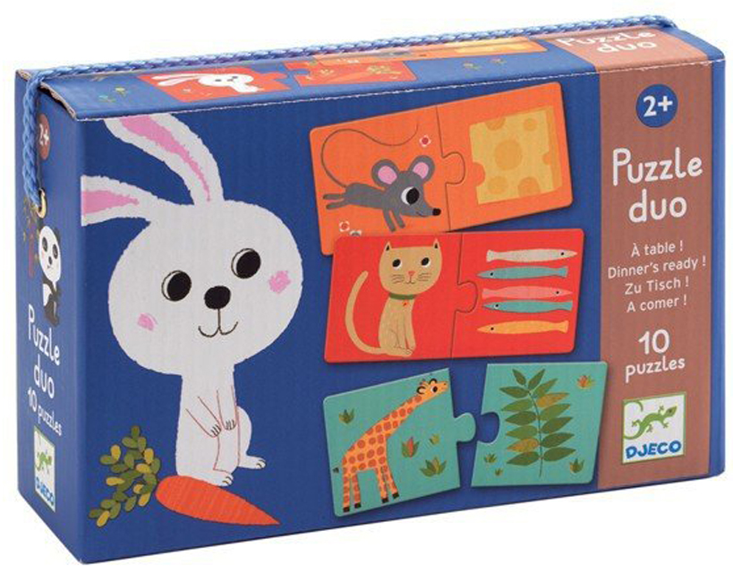 Puzzle educativ Djeco Duo din 20 de piese - Cina este gata