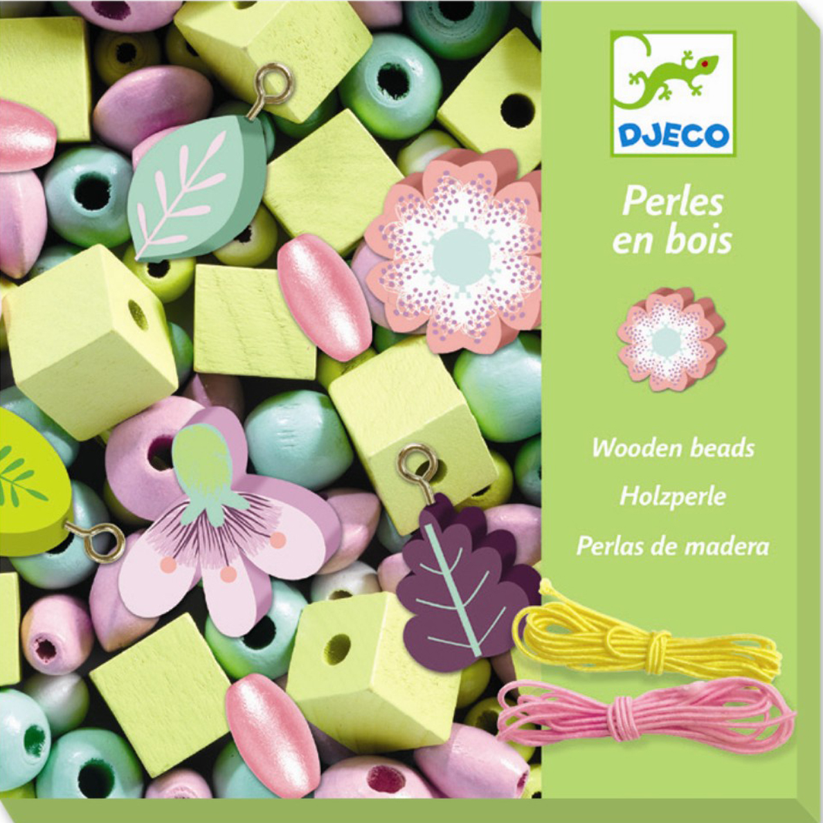 Set creativ Djeco - Creati bijuterii cu flori, 450 de margele
