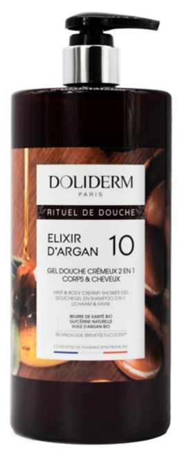 Doliderm Gel de duș 2 în 1 Elixir d'Argan 10, 1000 ml