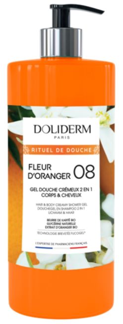 Doliderm Gel de duș 2 în 1 Fleur D'Oranger 08, 1000 ml