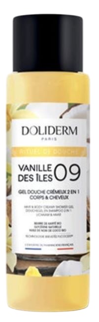 Doliderm Gel de duș 2 în 1 Vanille des Îles 09, 100 ml