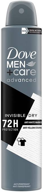Dove Men+Care Advanced Spray deodorant Invisible Dry, 200 ml