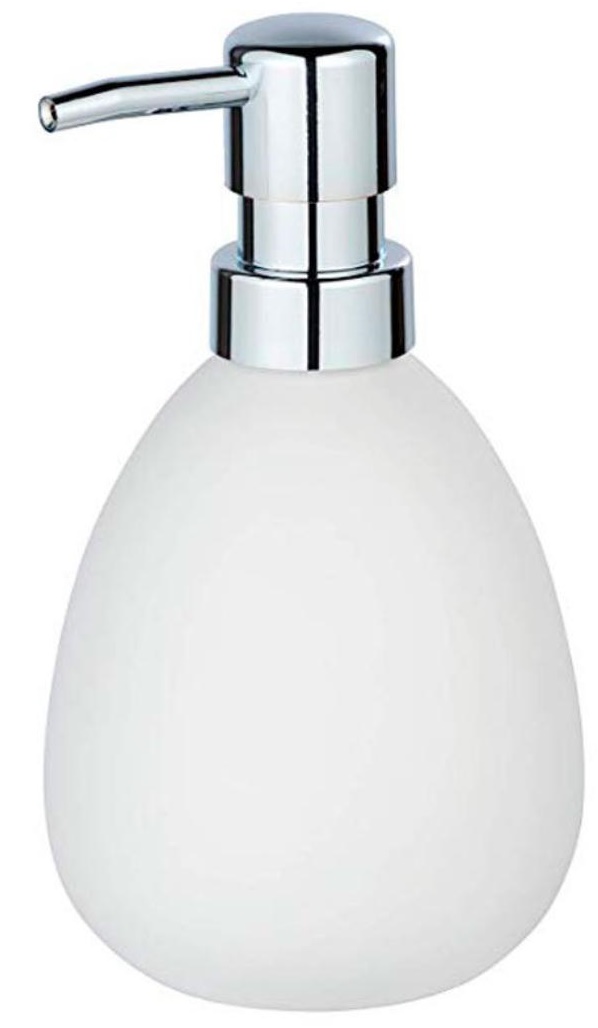 Dozator de săpun lichid Wenko - Polaris Mod, 390 ml, 9,5 x 19,2 x 9 cm, ceramică, alb mat