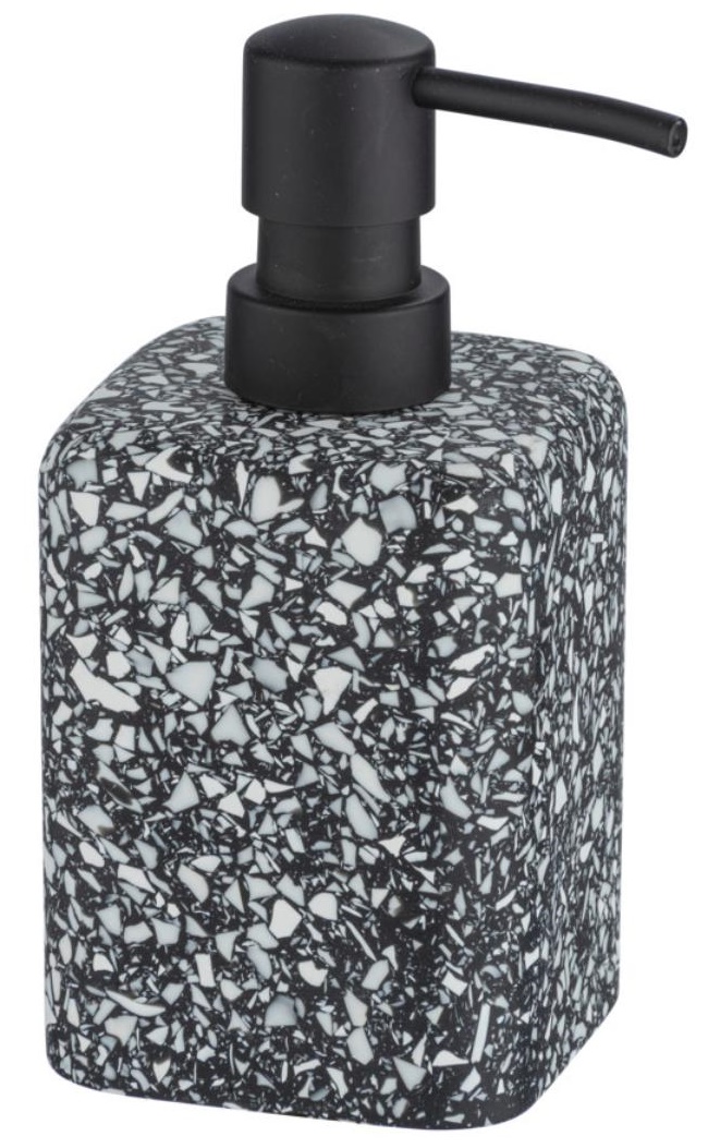Dozator de săpun lichid Wenko - Terrazzo, 240 ml, 9,5 x 16 x 8 cm, negru