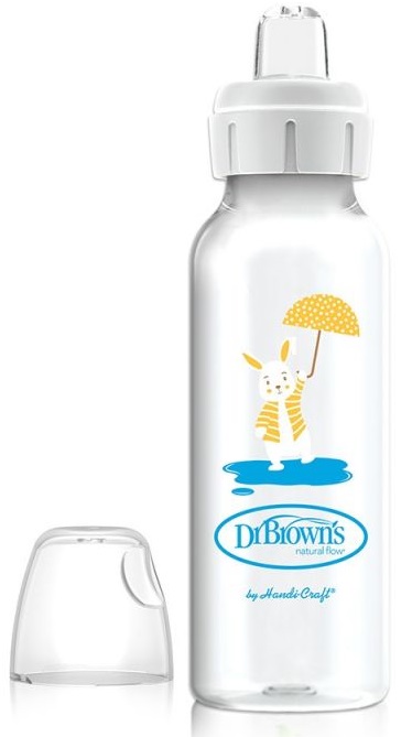 Biberon de tranziție Dr. Pietre de reper ale lui Brown - Iepuraș, 250 ml