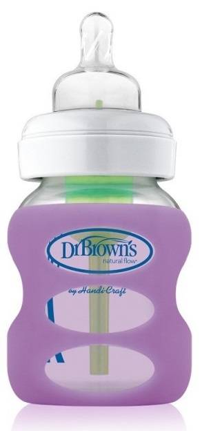 Protector pentru biberon de sticlă Dr. Brown's - Violet, 150 ml