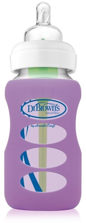 Protector pentru biberon de sticlă Dr. Brown's - Violet, 270 ml