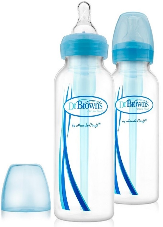 Biberoane Dr. Brown's Narrow-Neck Options - Albastru, 2 buc, 250 ml