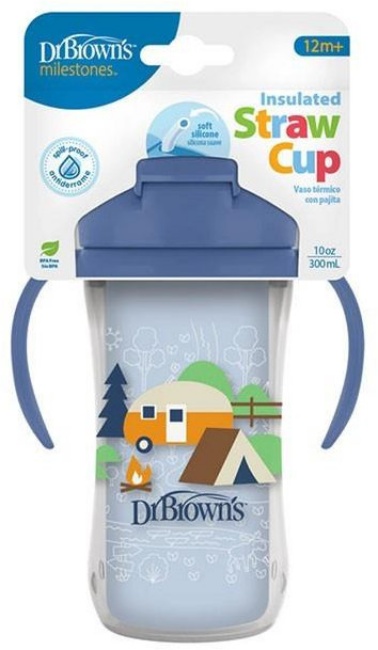 Dr. brown's tc01202-intl canita cu pai 300 ml albastra 12l+
