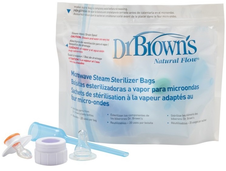 Pungi de sterilizare cu abur pentru microunde Dr. Brown's, 5 bucăți