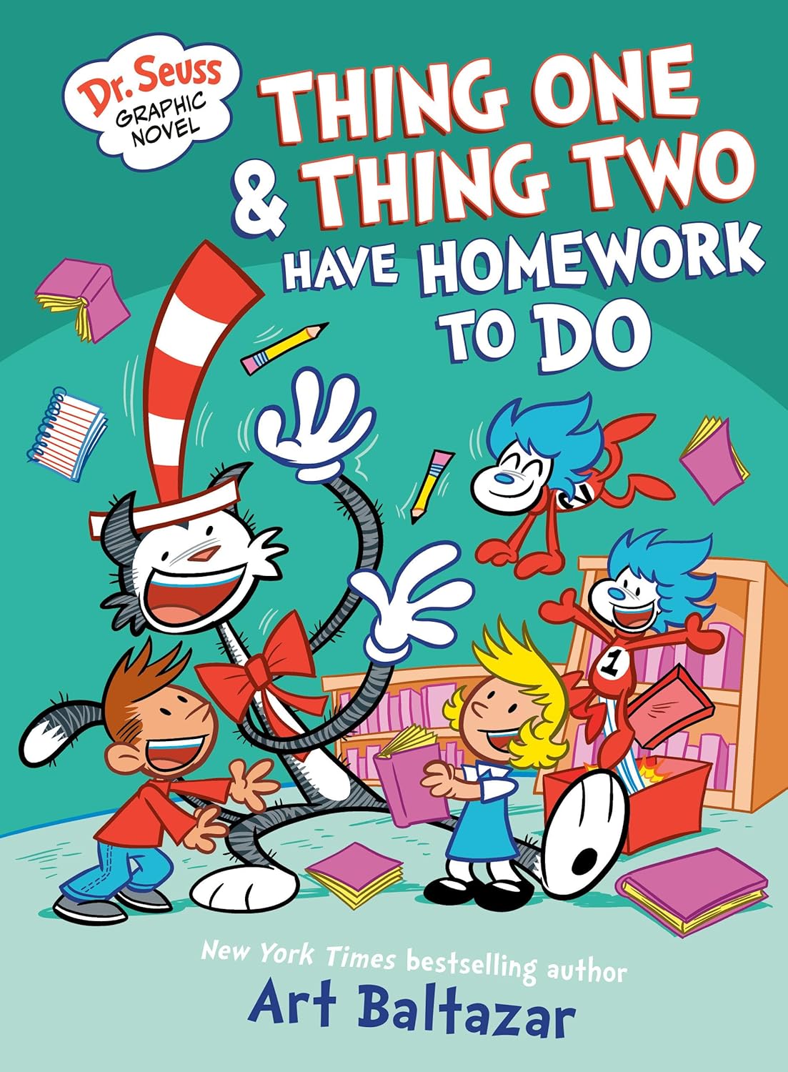 Dr. Seuss Graphic Novel: Thing One and Thing Two Have Homework to Do: A Cat in the Hat Story - Art Baltazar - imagine 2