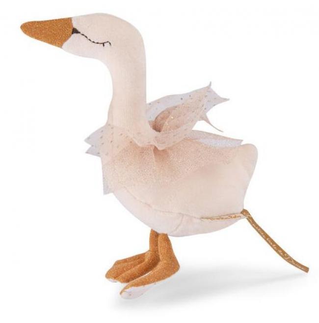 Jucărie zornăitoare Moulin Roty - Lebădă crem, 18 cm