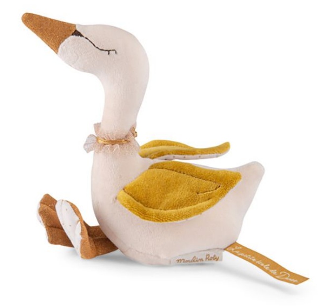 Jucărie zornăitoare Moulin Roty - Lebădă aurie, 18 cm