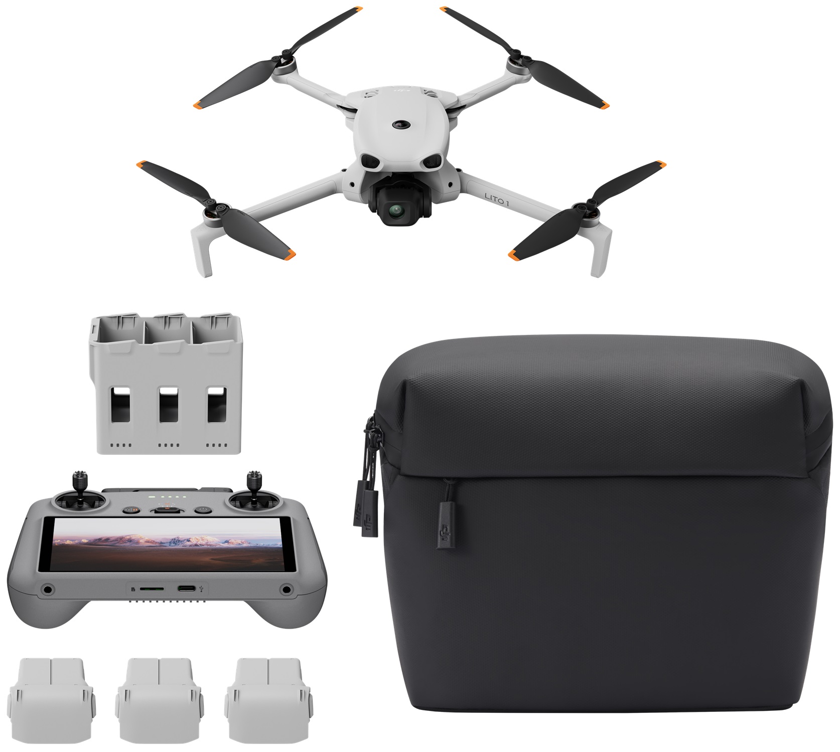 Dron DJI – Lito X1 Fly More Combo Plus, RC 2, gri