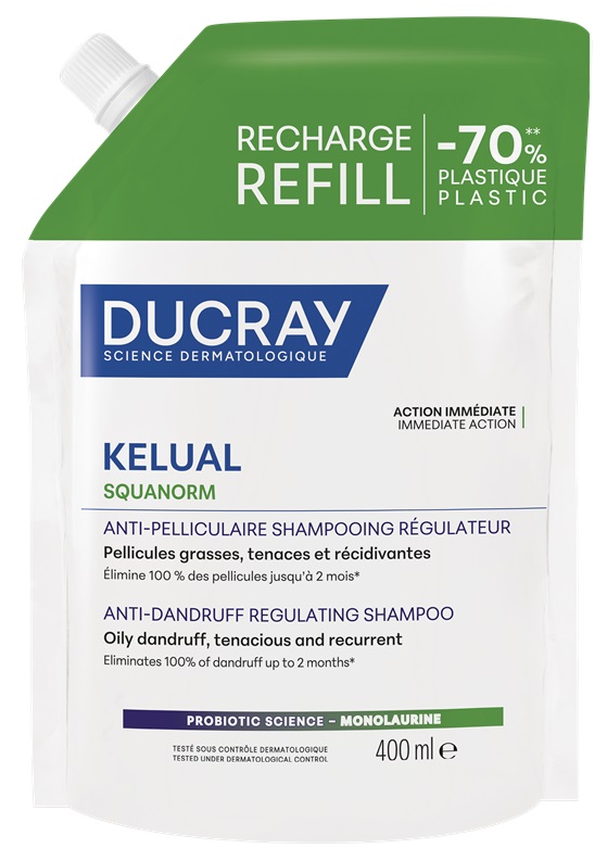 Ducray Kelual Squanorm Șampon reglator împotriva mătreții grase, a substanțelor de umplere, 400 ml