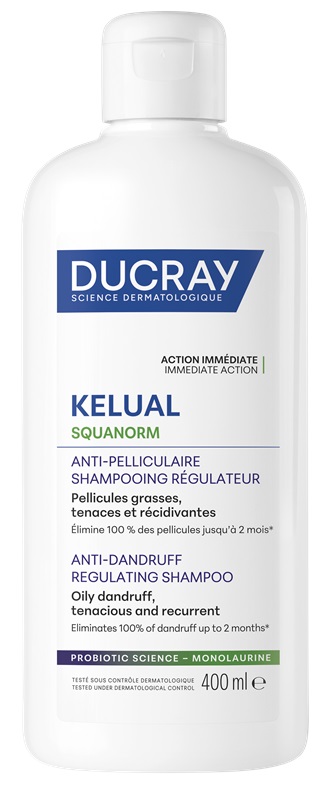 Ducray Kelual Squanorm Sampon anti-matreata grasa, 400 ml - imagine 2