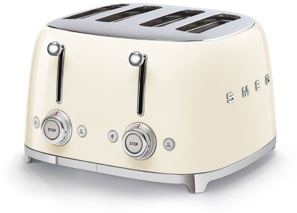 Prăjitor de pâine dublu Smeg - TSF03CREU, 2000W, 6 viteze, bej