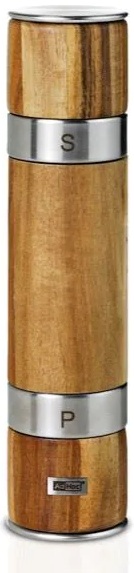 Râșniță dublă pentru sare și piper AdHoc - Duomill, 21 cm, salcâm