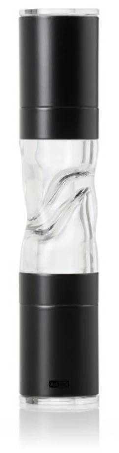 Râșniță dublă pentru sare și piper AdHoc - DuoMill Pure, 22 cm, oțel negru