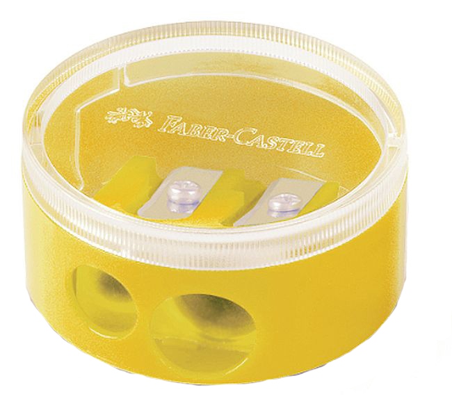 Ascuțitoare dublă Faber-Castell - Cu recipient, asortat