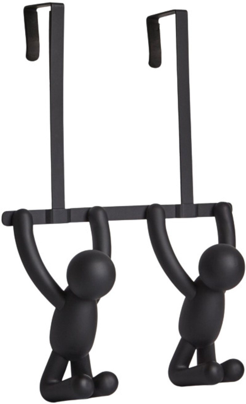 Cuier dublu Umbra - Buddy, 21.6 x 10.8 x 31.8 cm, negru