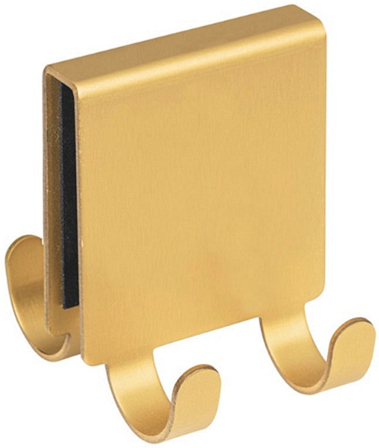 Cuier dublu Wenko - Vieste, 5.5 x 6 x 7 cm, auriu