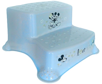 Inaltator de baie cu doua trepte pentru copi  Lorelli - Mickey Love, albastru deschis