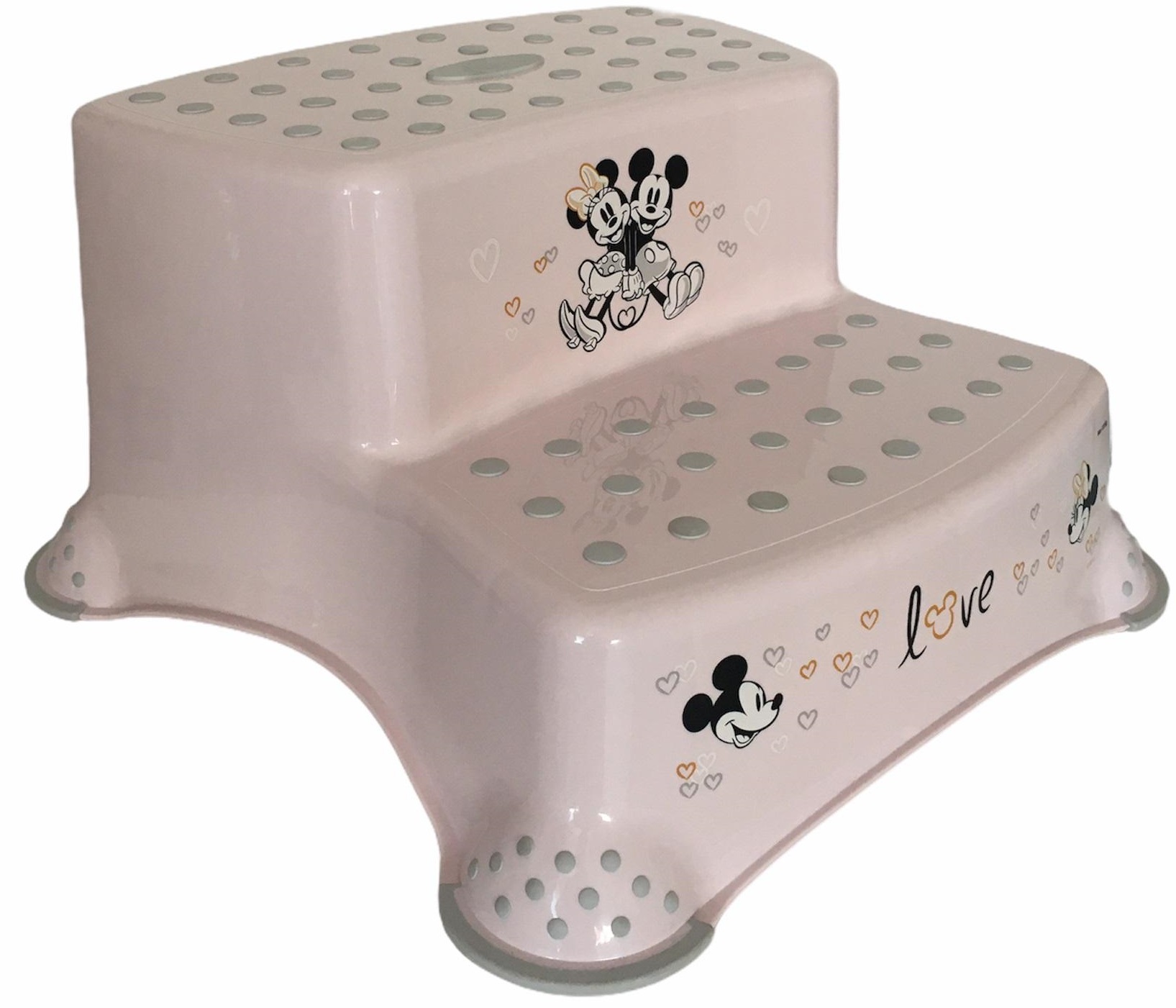 Inaltator de baie cu doua trepte pentru copi  Lorelli - Minnie Love, roz deschis