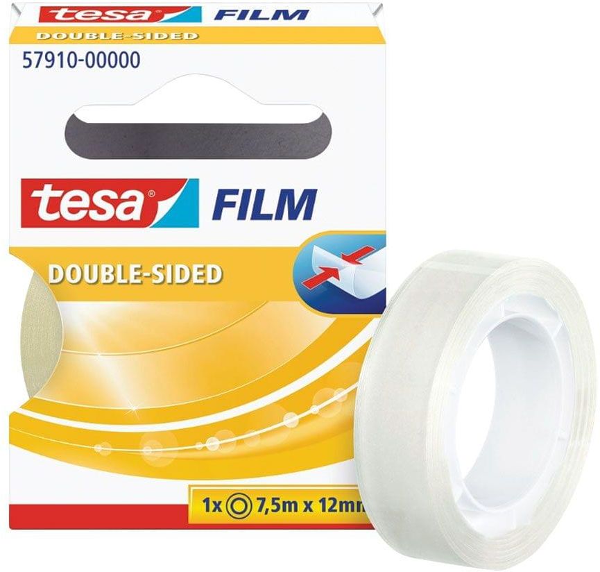 Bandă dublu adezivă Tesa Film - Transparent, 12 mm х 7.5 m