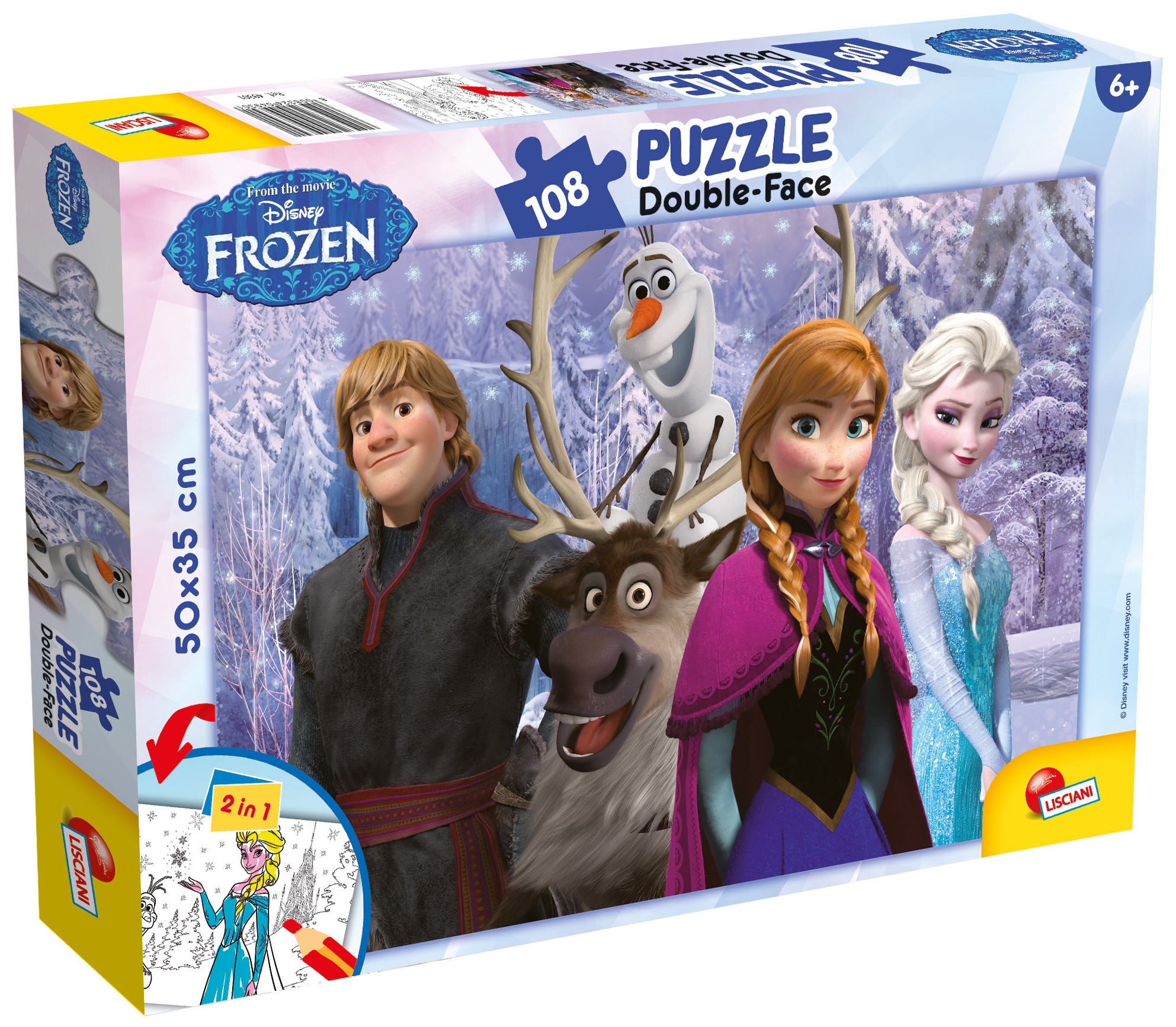 Puzzle cu două fețe  Liscianipentru colorat 108 piese - Prietenii mei
