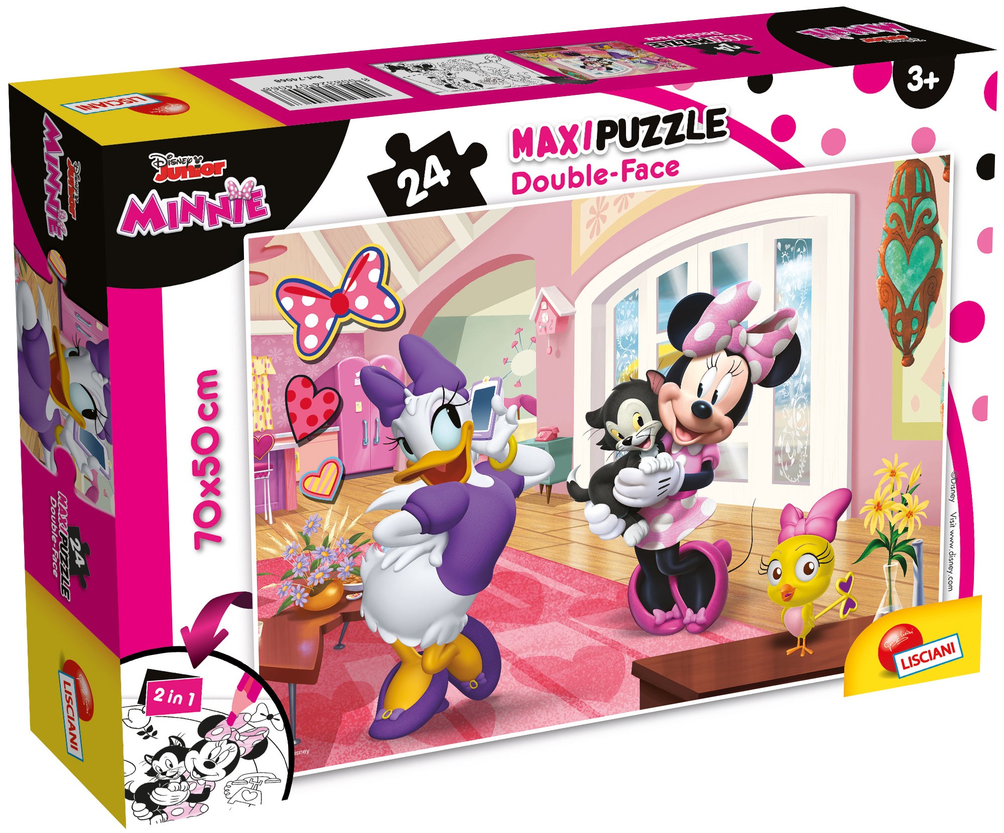 Puzzle cu două fețe Lisciani de colorat din 24 piese - Mini