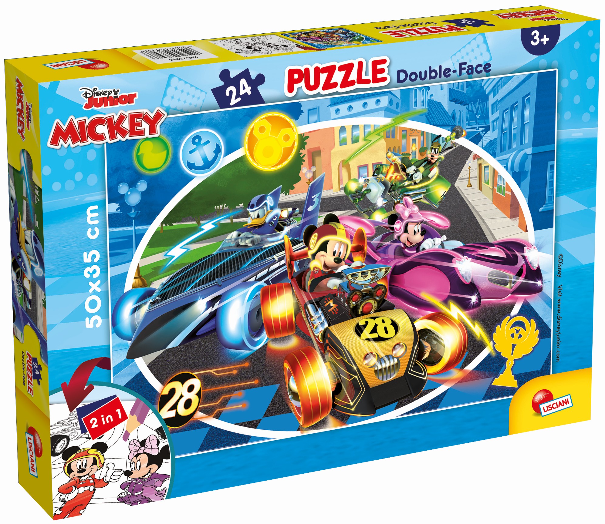 Puzzle cu două fețe Lisciani de colorat din 24 piese - Concurenții