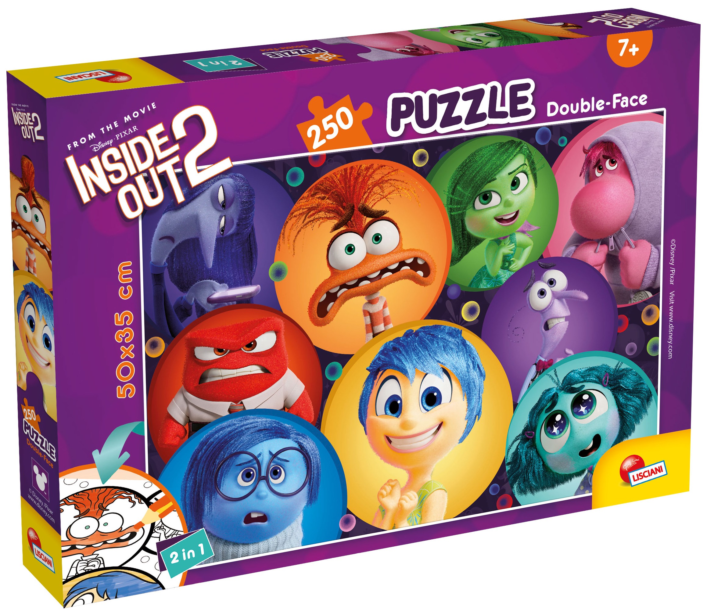 Puzzle cu două fețe Lisciani de colorat din 250 piese - Întors pe dos 2