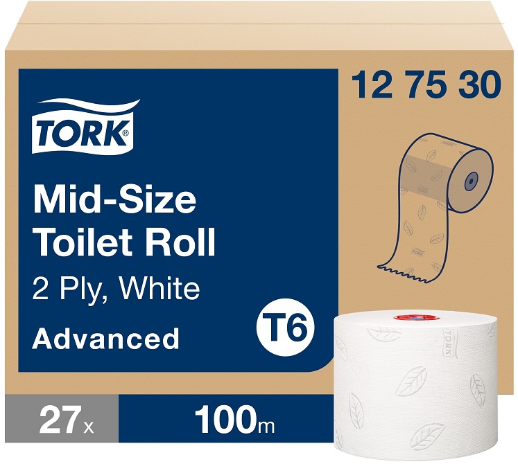 Hârtie igienică cu două straturi Tork - Mid-size Advanced, T6, 27 х 100 m
