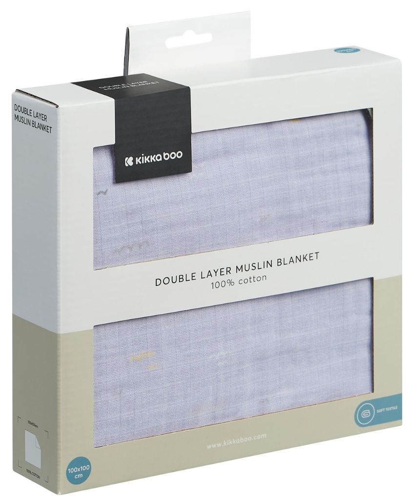 Pătură de muselină cu două straturi KikkaBoo - Seally Me, 100 х 100 cm