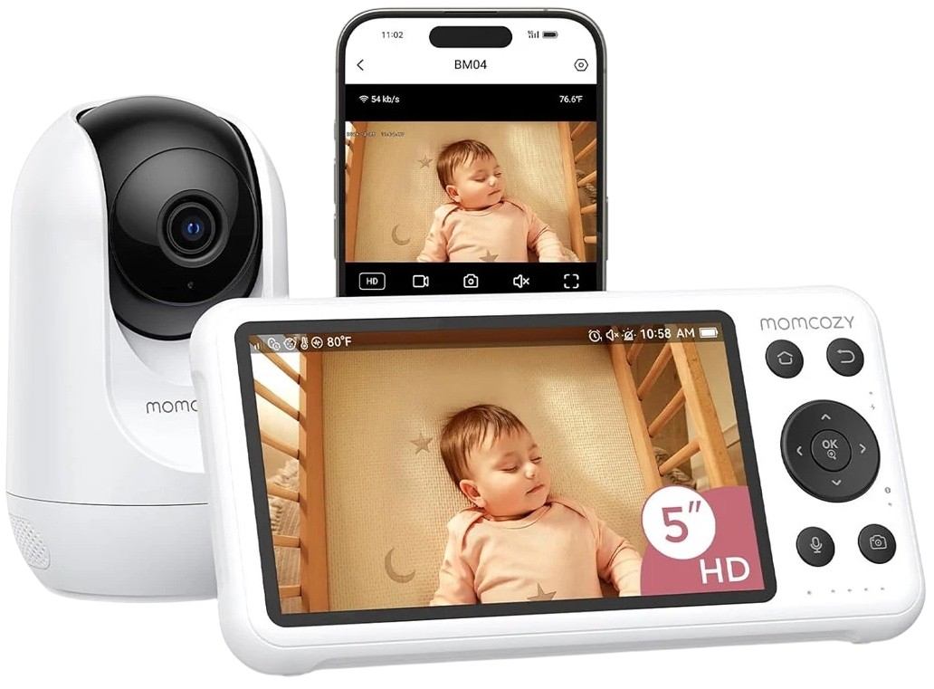 Monitor video pentru bebeluși cu două moduri Momcozy - BM04, 5''