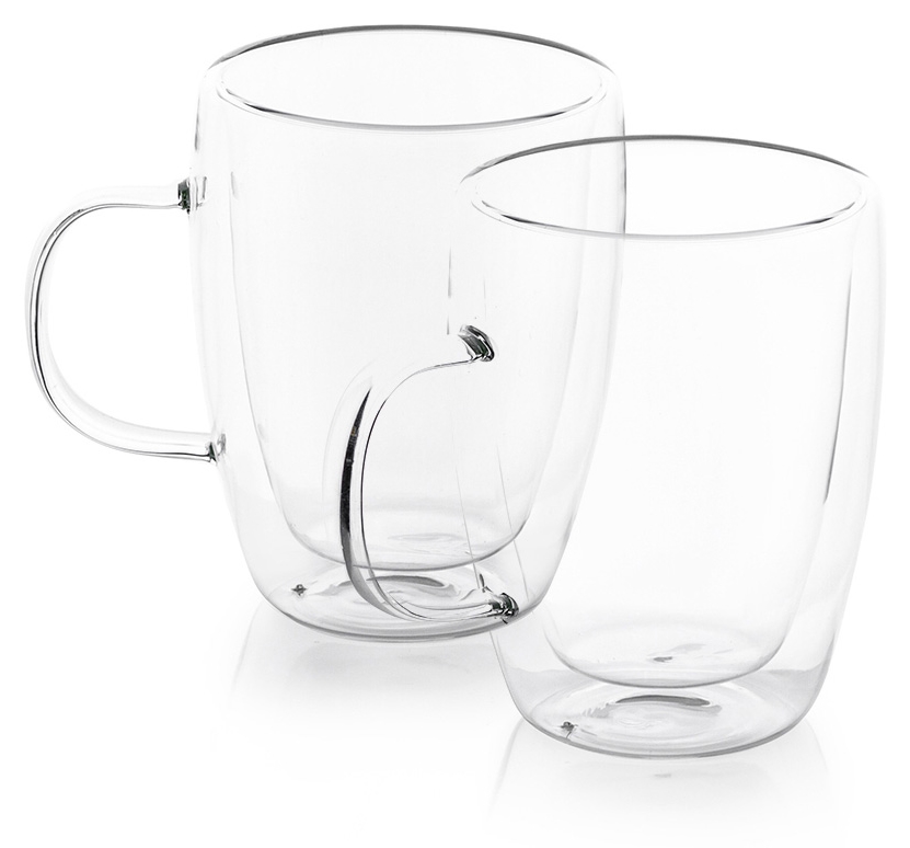 Căni duble pentru ceai și cafea Luigi Ferrero - Coffeina FR-8072, 270 ml, 2 bucăți