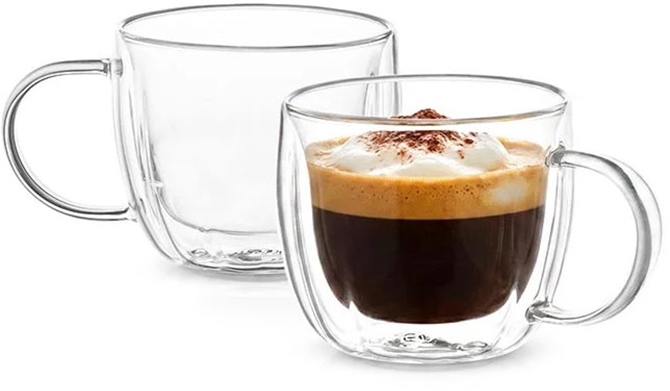 Căni duble pentru espresso Luigi Ferrero - Coffeina, 90 ml, 2 bucăți